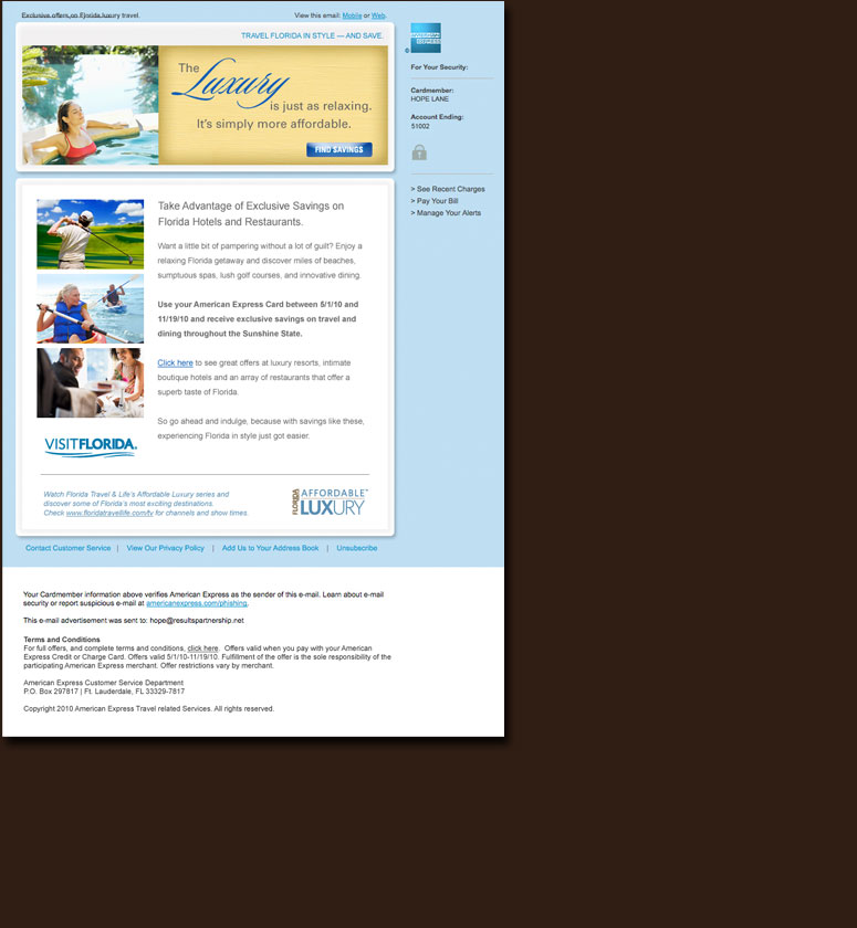 American Express Luxury Email