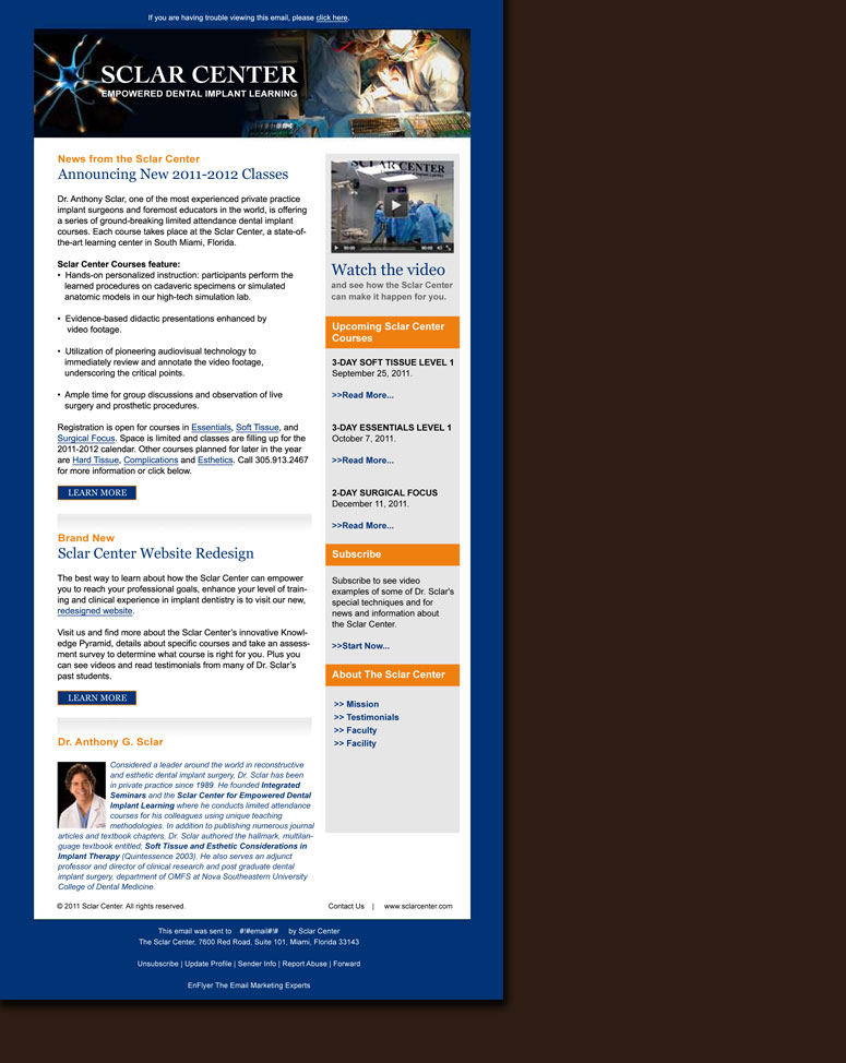 The Sclar Center Newsletter